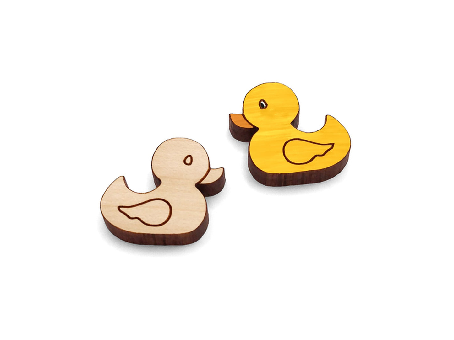 Rubber Duck Wood Cabochon Stud Earring Blanks
