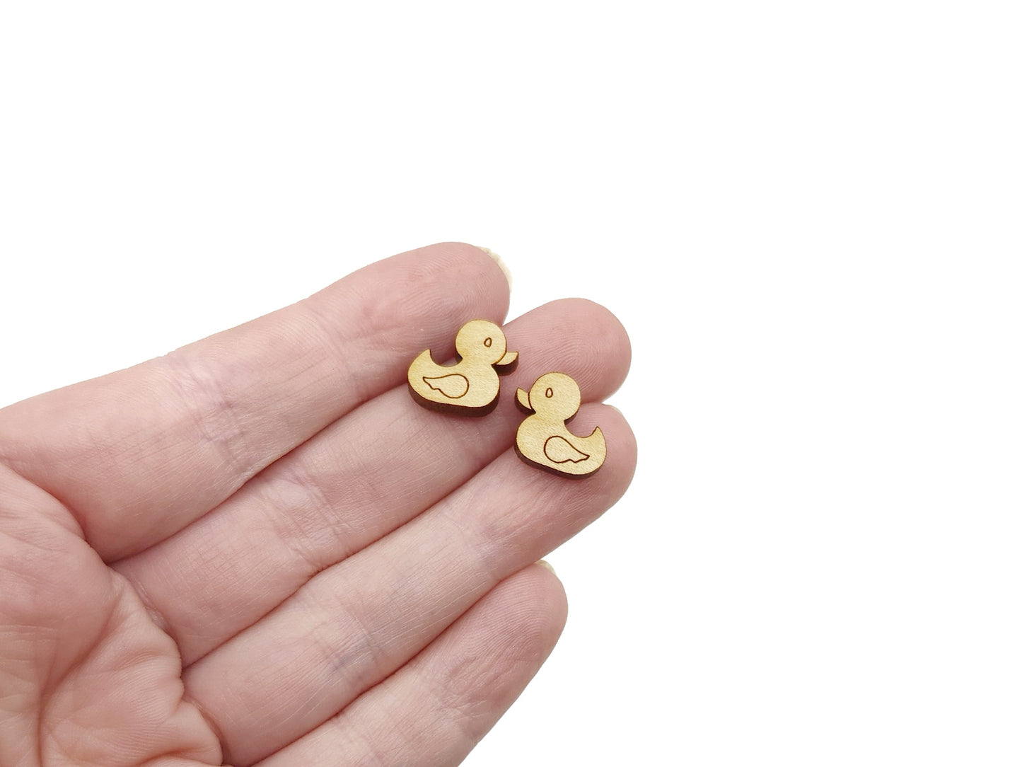 Rubber Duck Wood Cabochon Stud Earring Blanks