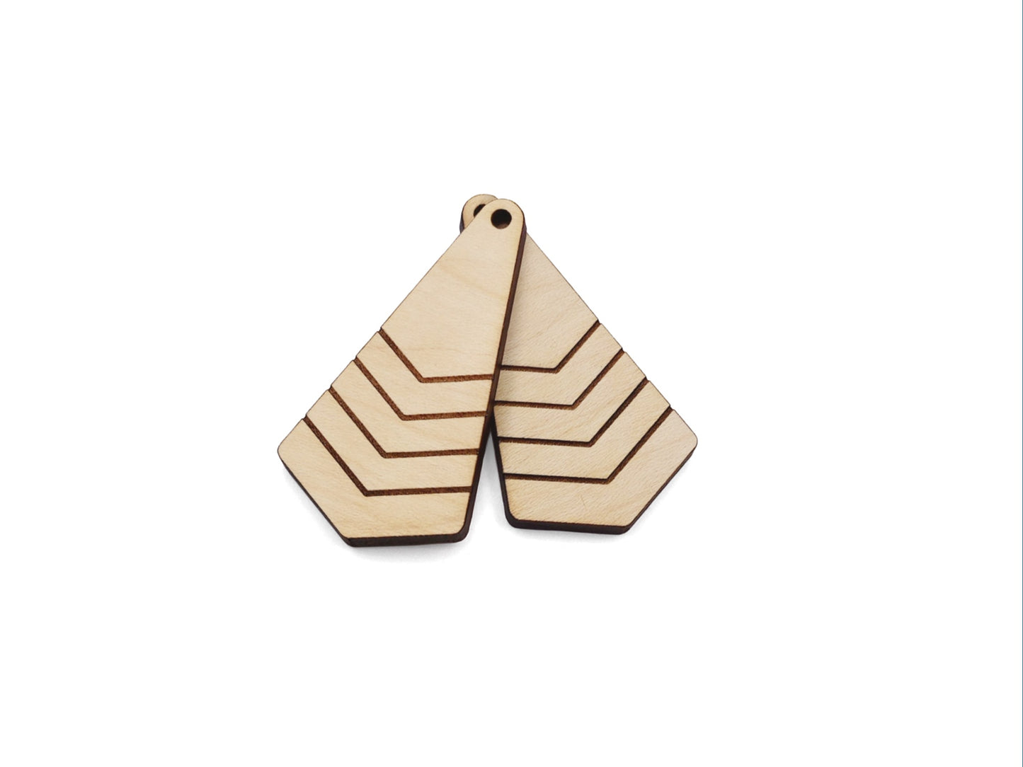 Geometric Chevron Wood Earring & Jewelry Charm Blanks