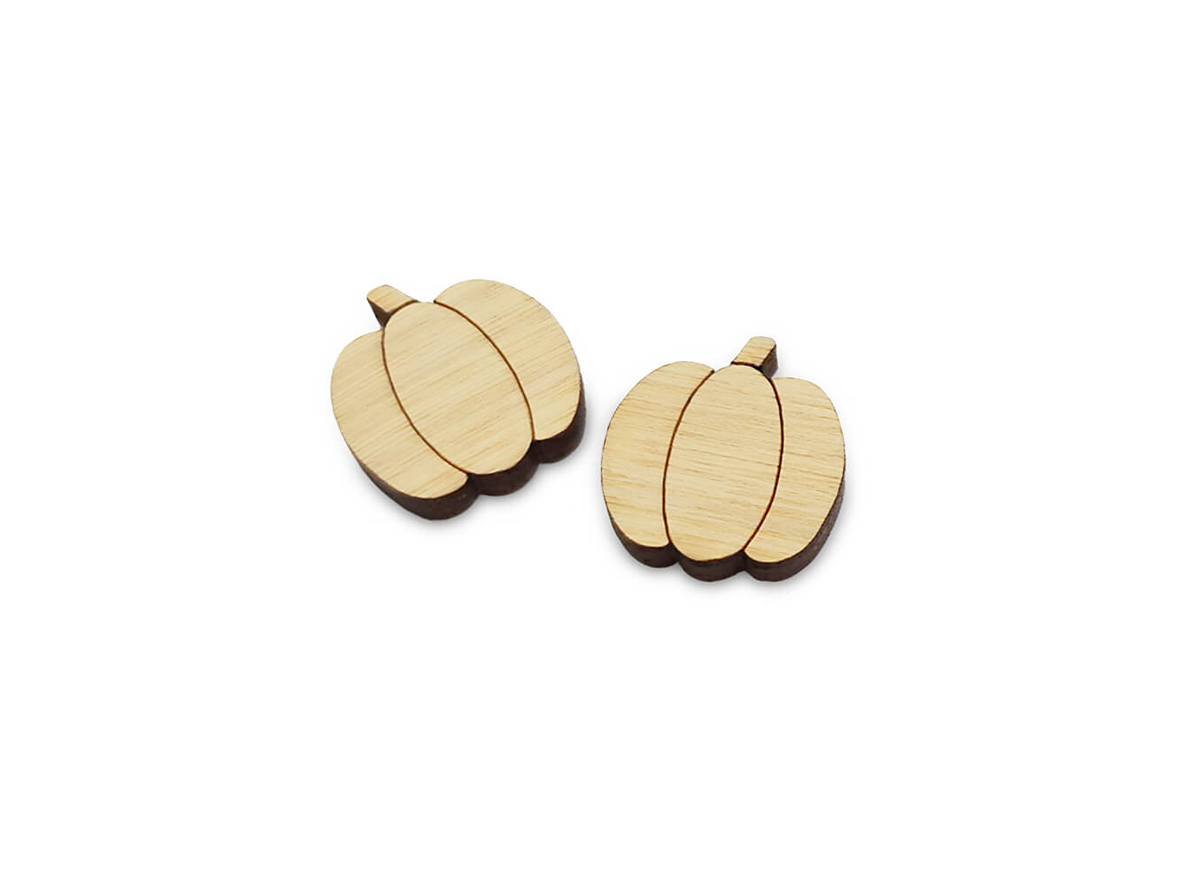 Simple Pumpkin Earring Engraved Wood Cabochon Blanks