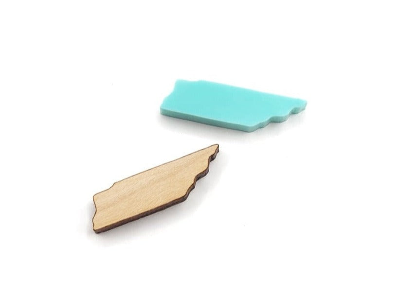 Tennessee Shaped Wood or Acrylic Stud Earring Blanks
