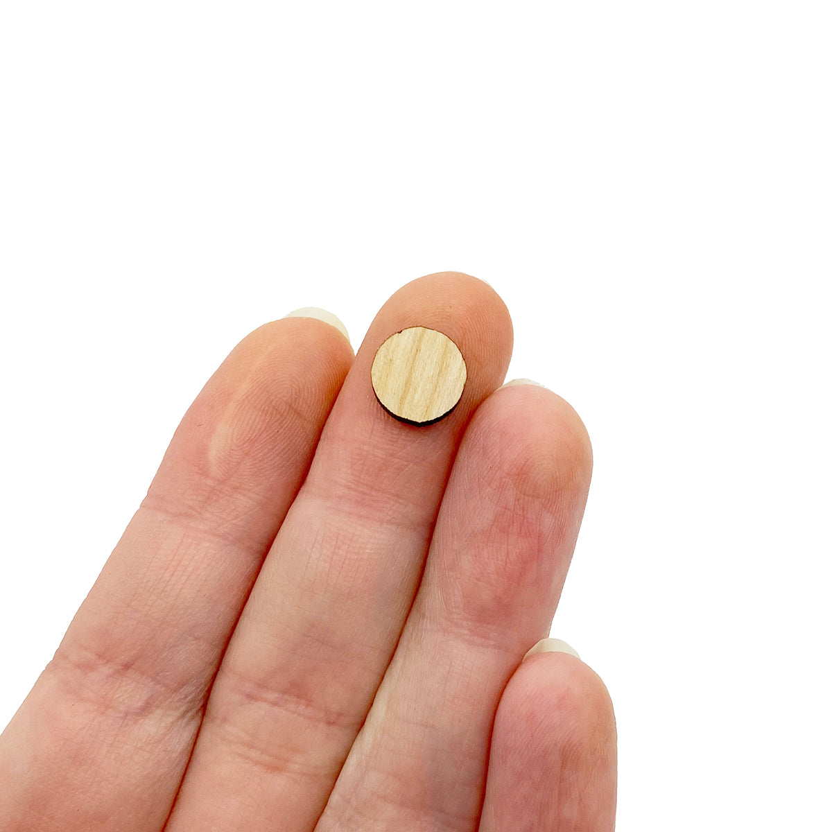 Package of 10 10mm Circle Shaped Wood Cabochon Blanks