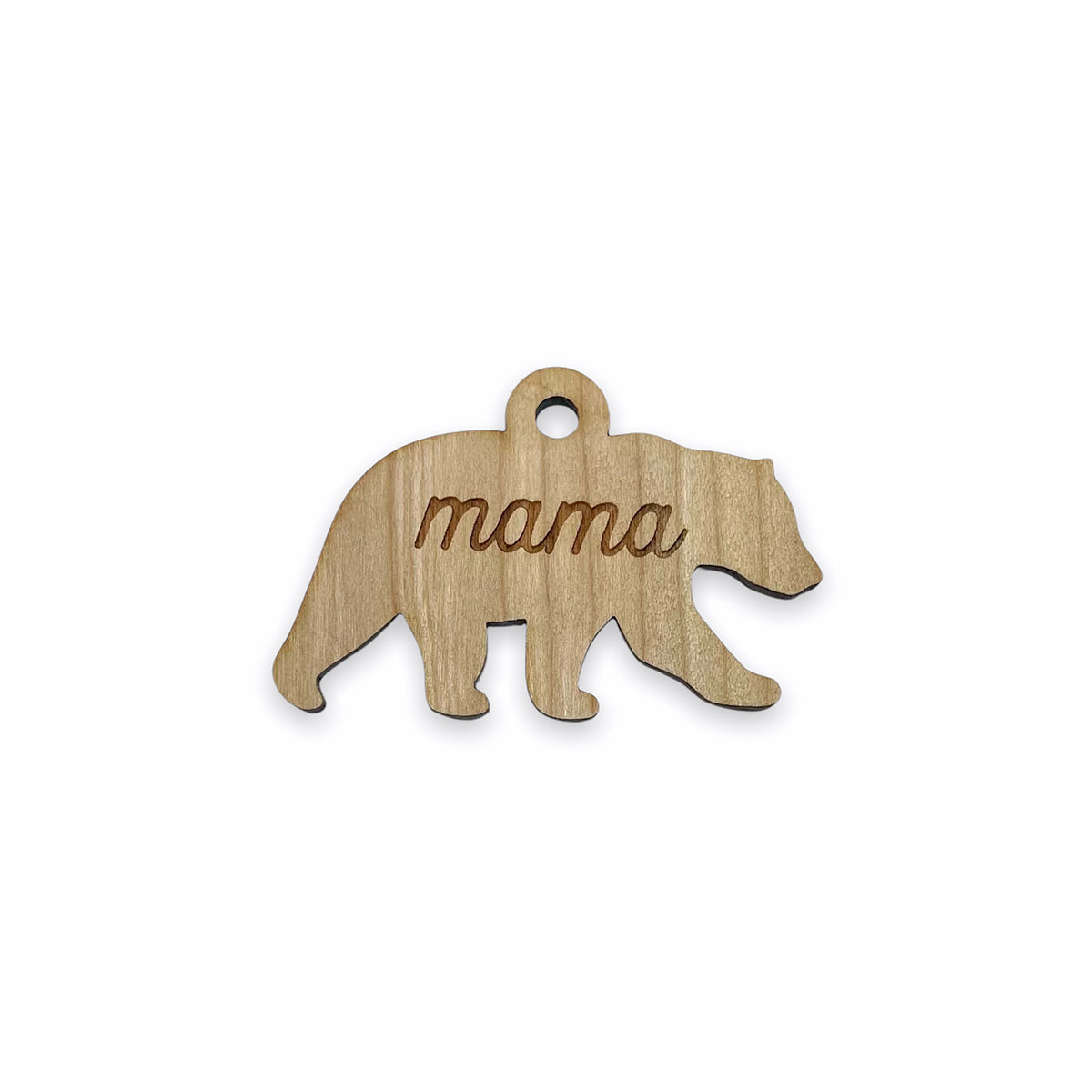 Mama Bear Unfinished Wood Keychain Charm Blanks