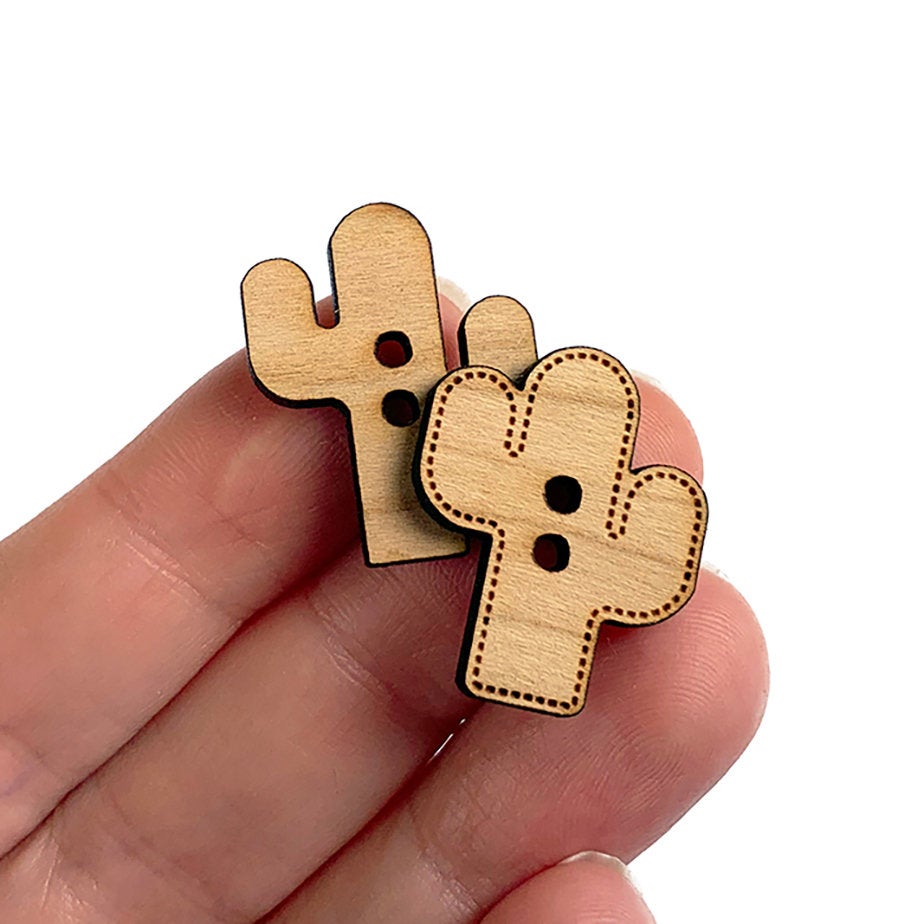 Cactus Shaped Button Blanks