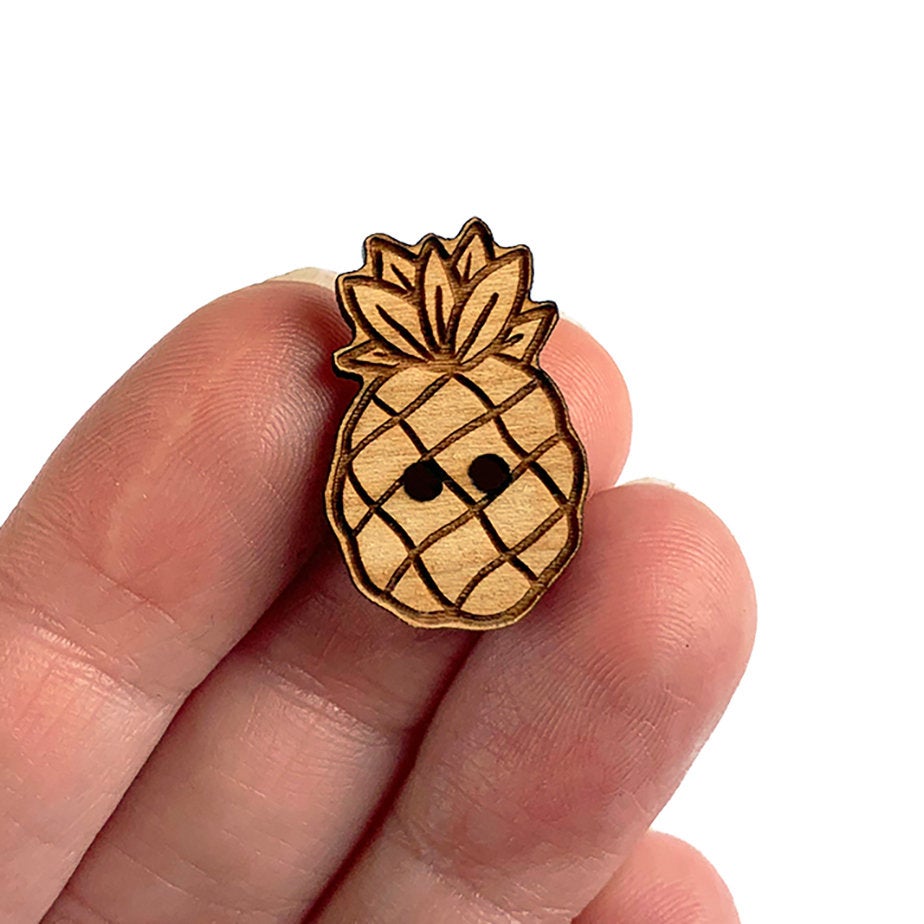 Pineapple Engraved Button Blanks