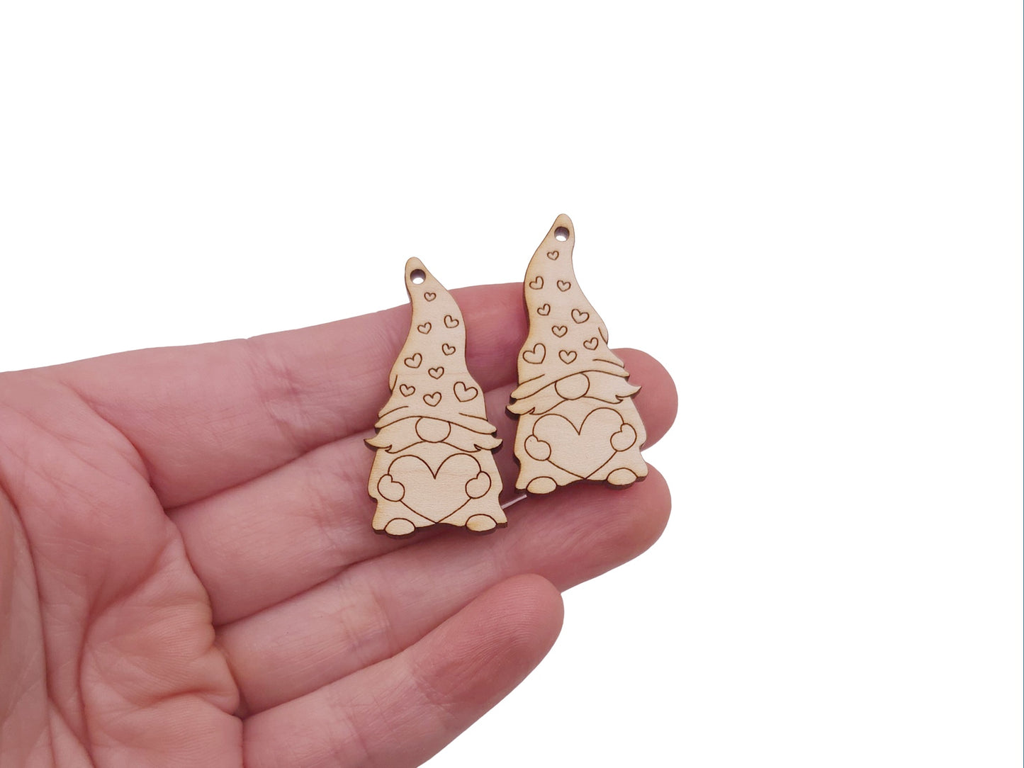 Valentine Gnome Wood Earring & Jewelry Charm Blanks