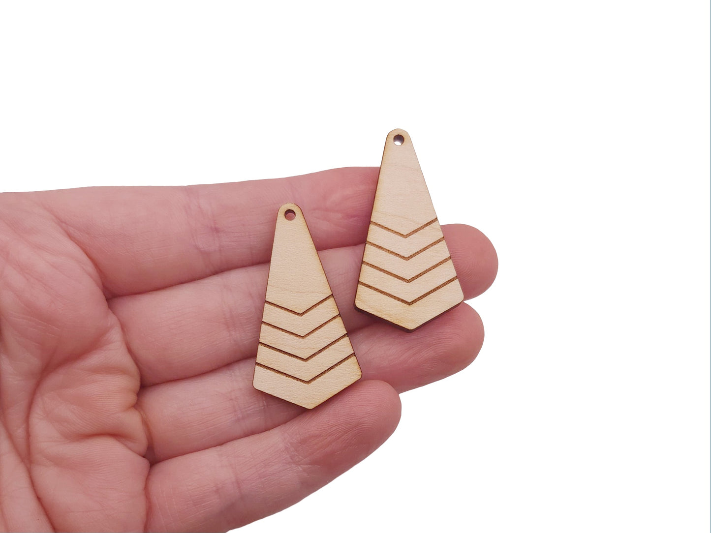 Geometric Chevron Wood Earring & Jewelry Charm Blanks