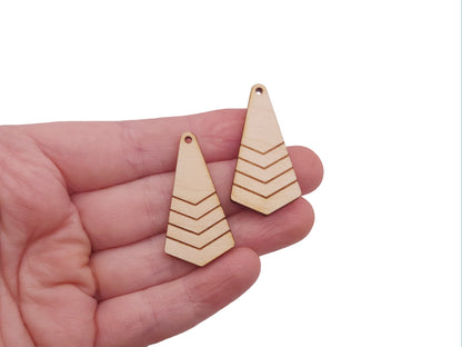 Geometric Chevron Wood Earring & Jewelry Charm Blanks