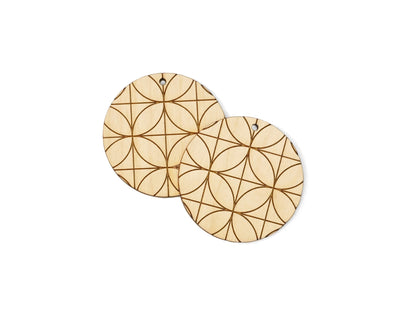Quilted Rounds Wood Earring Blanks