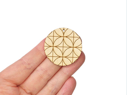 Quilted Rounds Wood Earring Blanks