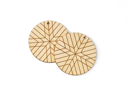 Quilted Rounds Wood Earring Blanks