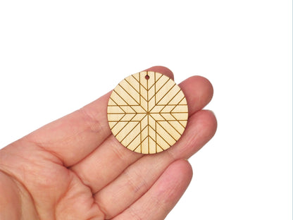 Quilted Rounds Wood Earring Blanks