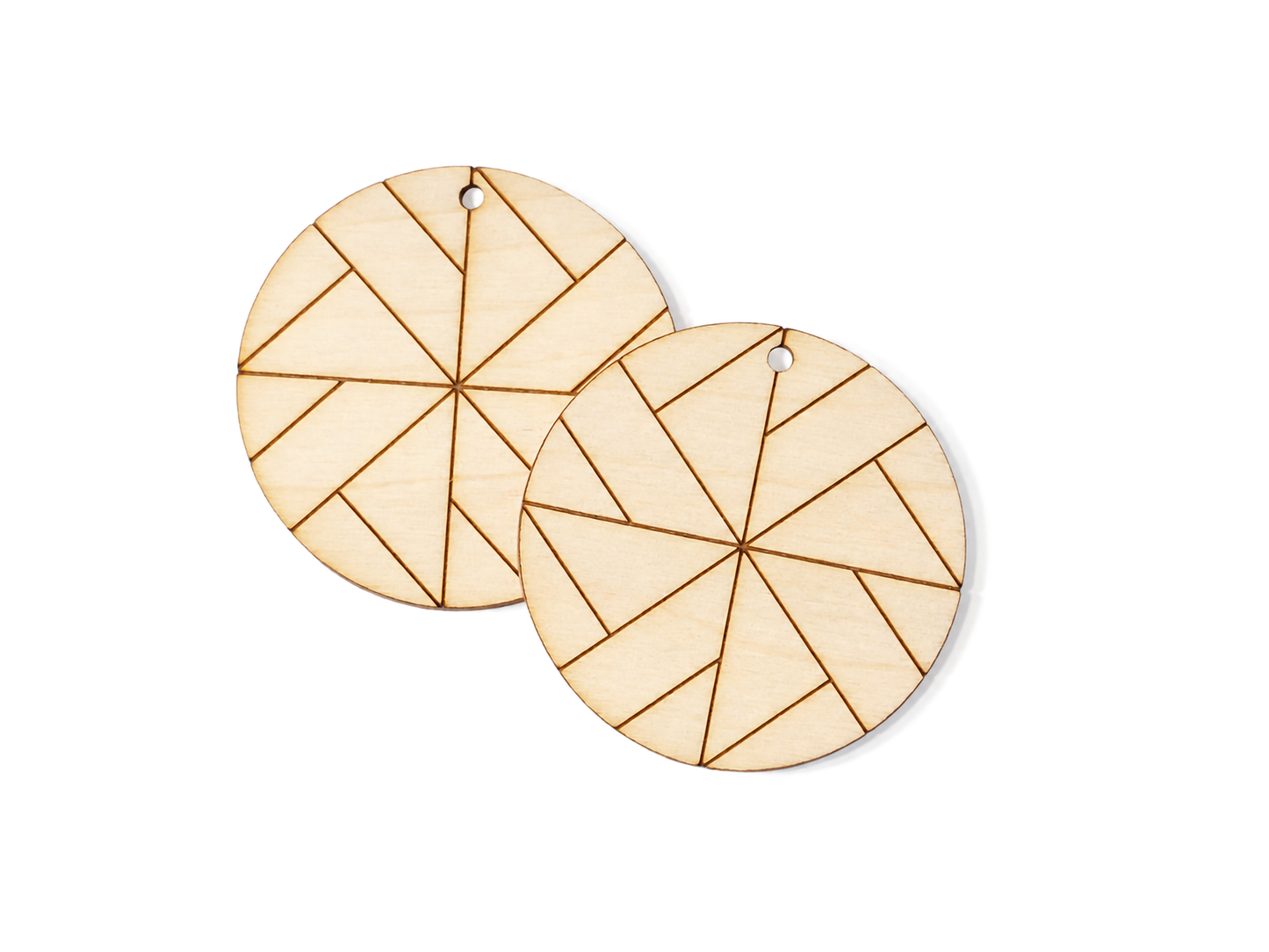 Quilted Rounds Wood Earring Blanks