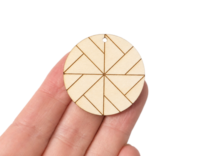Quilted Rounds Wood Earring Blanks
