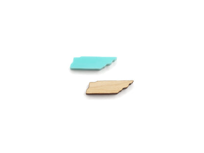 Tennessee Shaped Wood or Acrylic Stud Earring Blanks