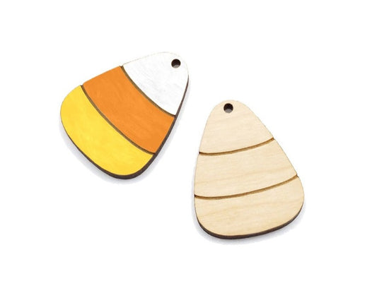 Candy Corn Wood Jewelry Charm Blanks