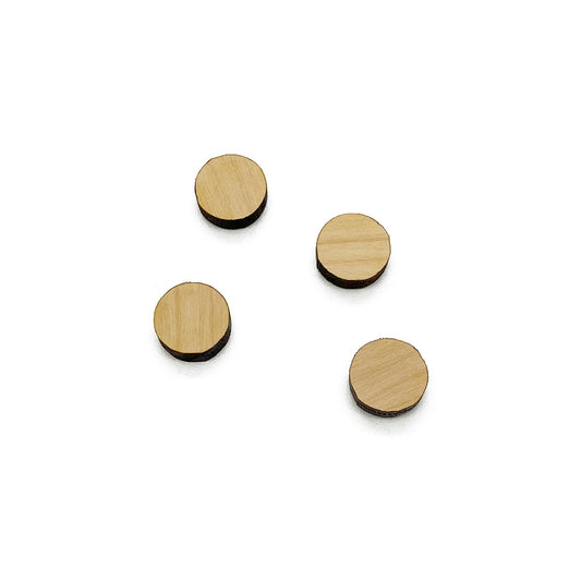 Package of 10 10mm Circle Shaped Wood Cabochon Blanks