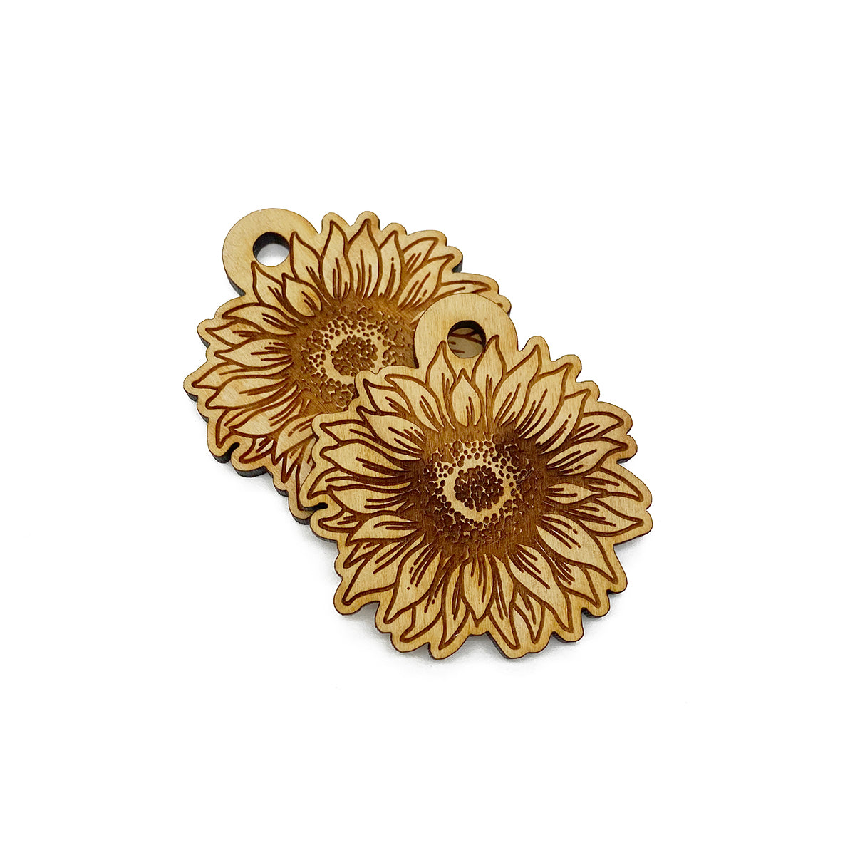 Sunflower Large Wood Charm Blanks