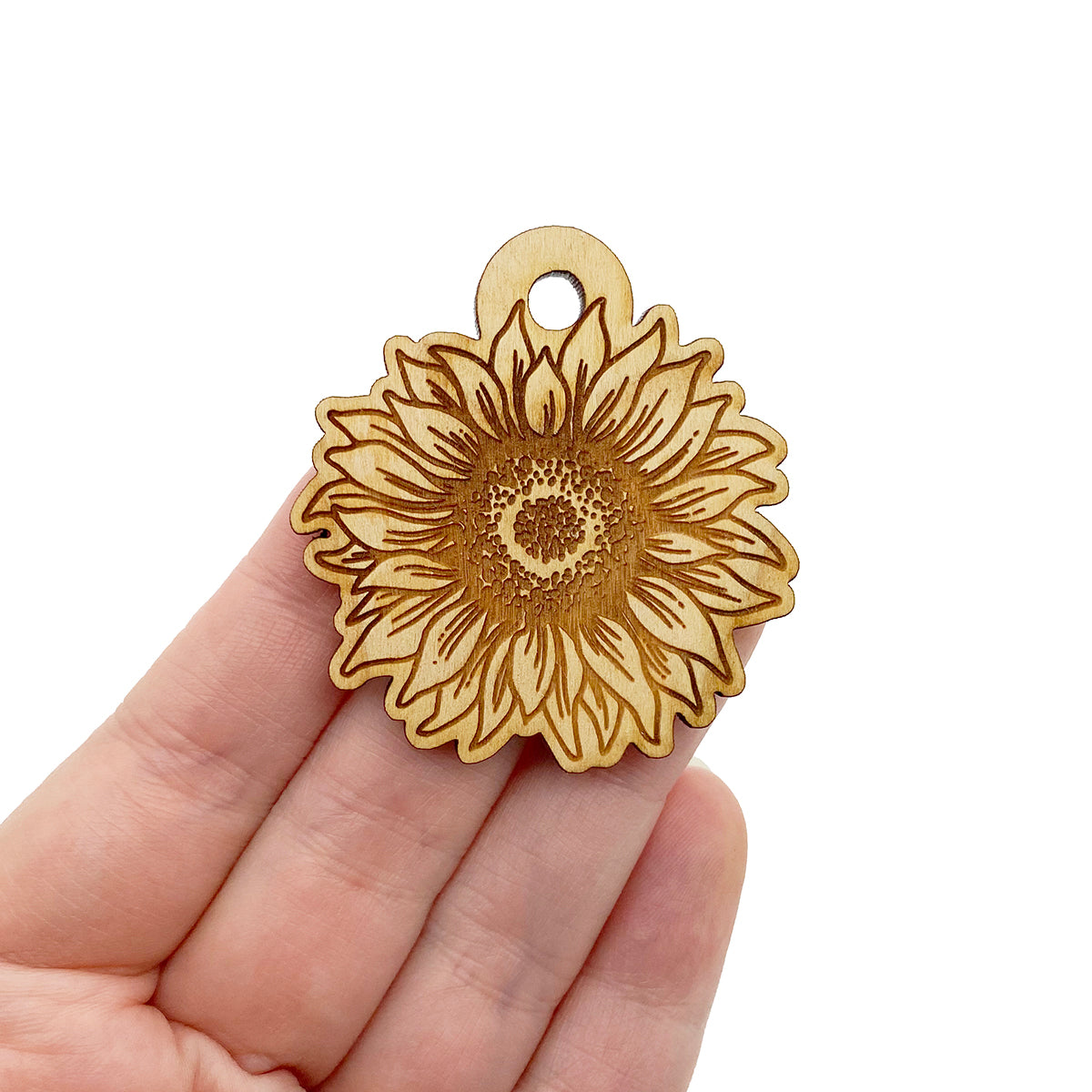Sunflower Large Wood Charm Blanks