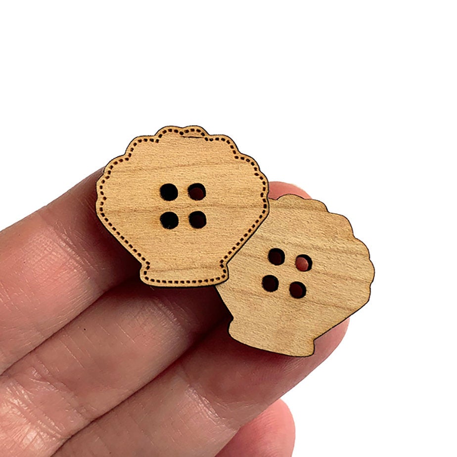 Button Blanks Shell Seashell Shaped Wood Button Blanks – Gems & Timber