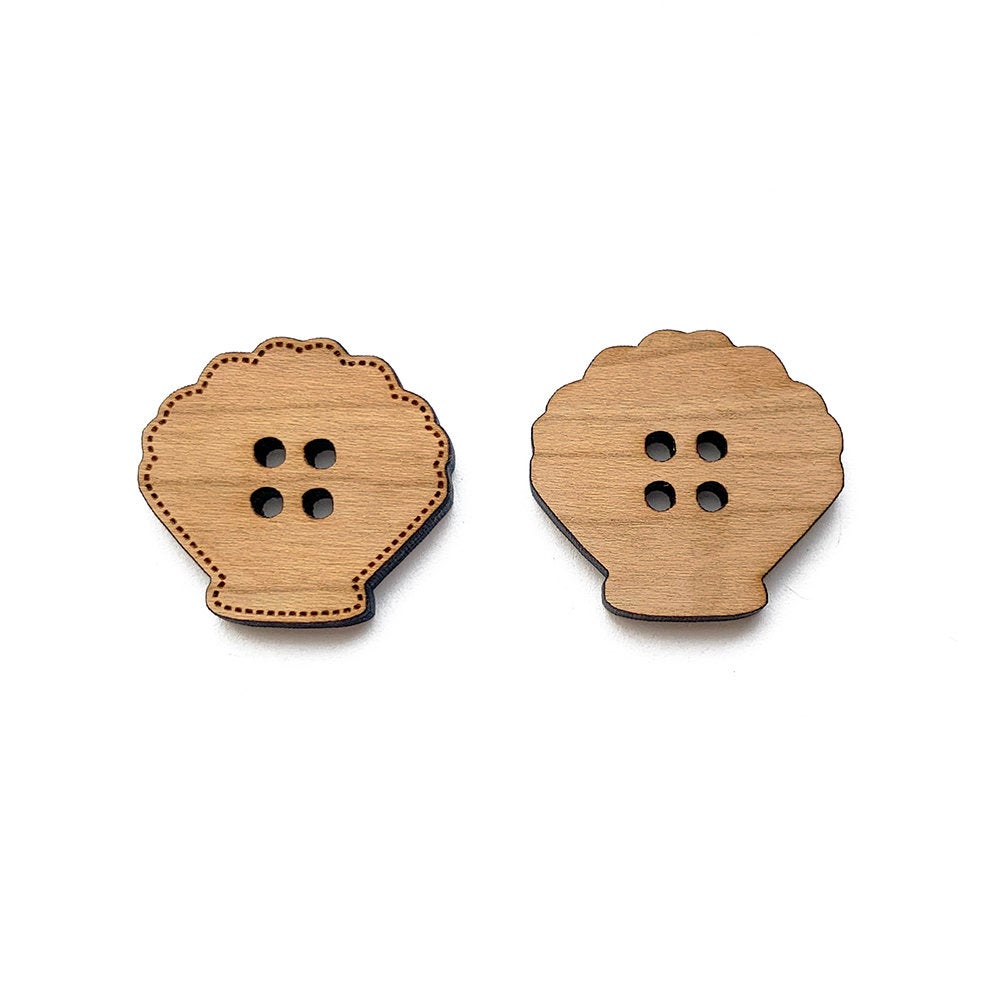 Button Blanks Shell Seashell Shaped Wood Button Blanks – Gems & Timber